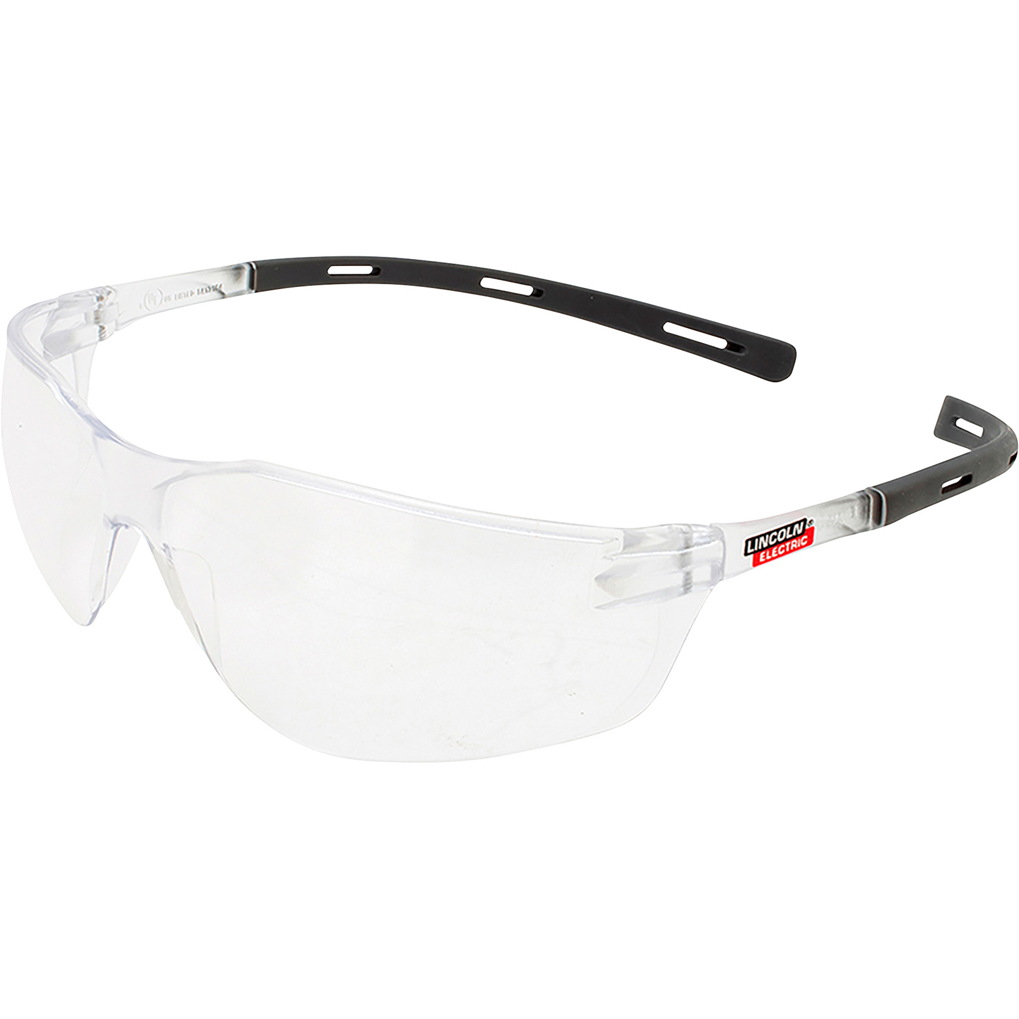 Lincoln Electric Protective Safety Glasses, Clear/Black Frame, Clear Lens, Model# K3687-1